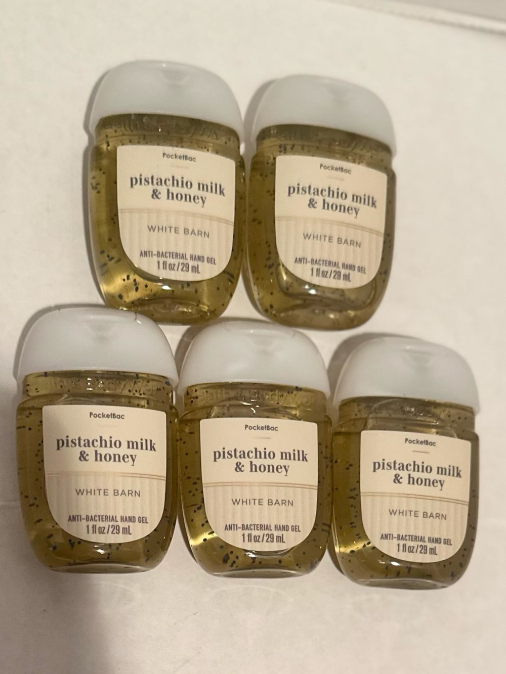 Bath & Body NEW (5) Pistachio Milk & Honey PocketBac Hand Sanitizers